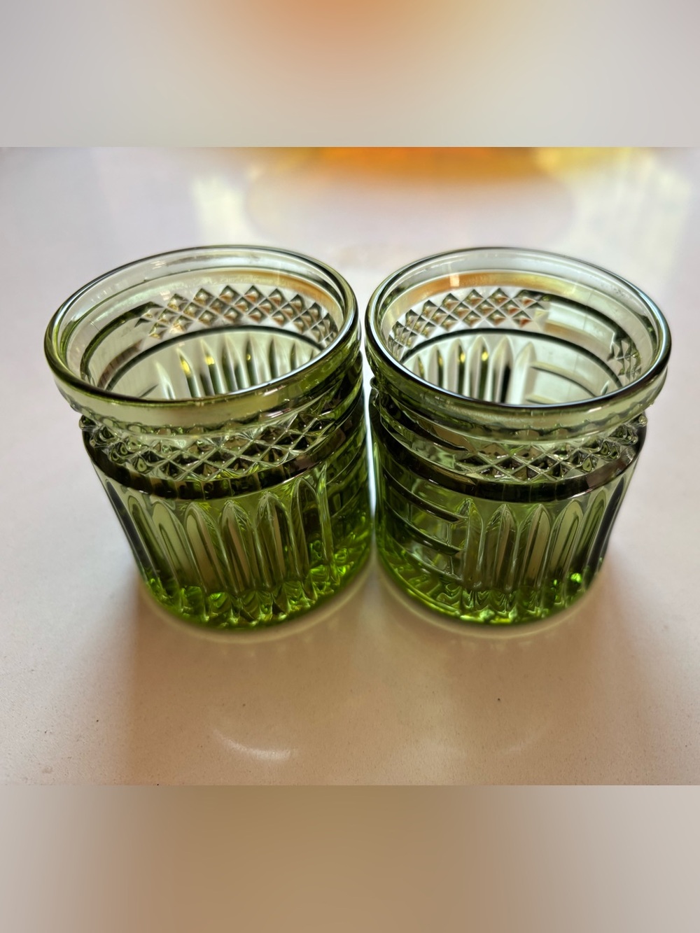 PartyLite Green Radiant Glow P7999 Votive Holders - Pair